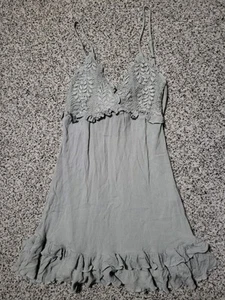 Womens Ocean Drive Sage Green Lace Top Tie Back Summer Dress, Size Medium - Picture 1 of 5