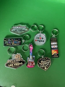 Las Vegas Nevada Acrylic Key chain Lot of 7  Souvenir Gift -Silver Bundle - Picture 1 of 5