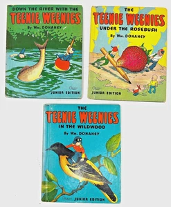 3 Teenie Weenies Wm.Donahey book down the river with_in wildwood_under rosebush - Imagen 1 de 7
