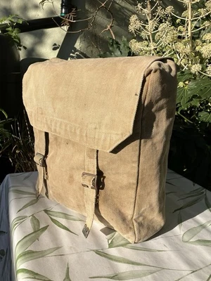 Rare British Army Wartime Economy 37 Pattern Large Pack Webbing Bag Rucksack - Image 1 of 4