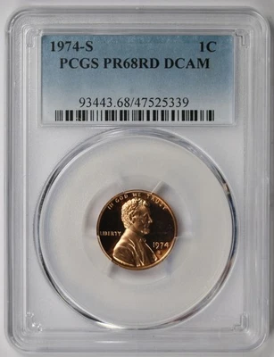 1974-S Lincoln Memorial Penny 1C Proof PR 68 RD DCAM PCGS - Image 1 of 4