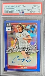Carli Lloyd 2024-25 Panini Donruss FIFA Blue Prizm Auto #26/99 USWNT PSA 10 - Picture 1 of 2