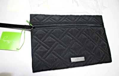 MUÑEQUERA VERA BRADLEY DELGADA CON CREMALLERA CLÁSICA NEGRA 10" X 7" Foto 1 de 4