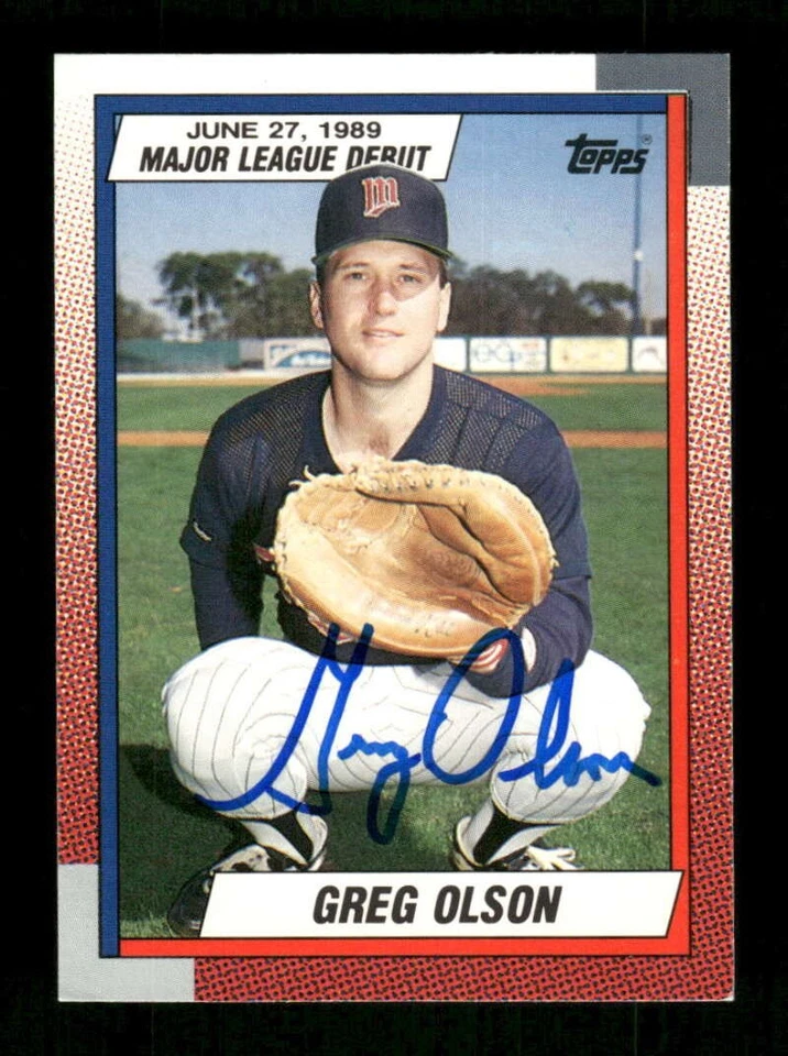 1989 1990 Topps Debut 93 Greg Olson Twins signed auto autograph  BXCP55 - Image 1 of 2