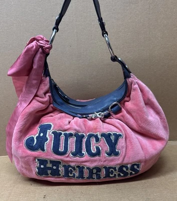 Cartera Juicy Couture Juicy Heiress, rosa, vintage, rara, con bolsa para el polvo, envejecida - Imagen 1 de 4