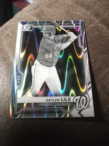 Daylen Lile 2021 Bowman Draft #BDC-18 Chrome 1ST Black & White RayWave Rookie Rc - Picture 1 of 2