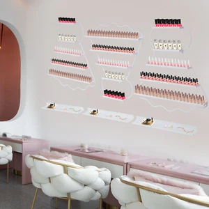 6 PEZZI Scaffale Porta Smalti da Parete Espositore Smalto Bianco - Foto 1 di 14