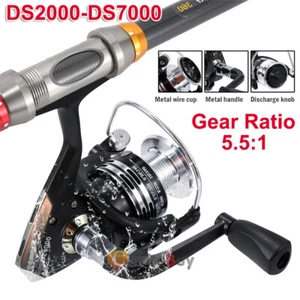 NEW Fishing Reel DS2000-DS7000 14BB High Speed Metal Spool Spinning Reel 5.5:1 - Picture 1 of 22