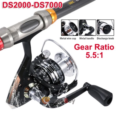 НОВАЯ рыболовная катушка DS2000-DS7000 14BB высокоскоростная металлическая катушка спиннинг катушка 5,5:1 - Изображение 1 из 4