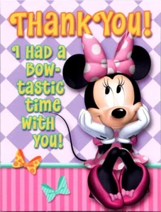 Minnie Mouse Postcard thank you card bows bowtastic time with you Disney single - Picture 1 of 3