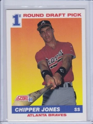 Chipper Jones First Round Draft Pick 1991 Score Baseball Card 671 Grade NMMT - Image 1 of 2