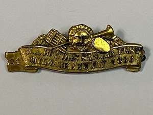Antike 1886 Anstecker Pin N.A. Bundes Sangerfest Milwaukee Deutscher Sangerbund selten - Bild 1 von 15