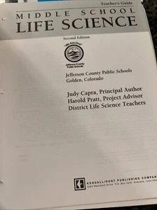Middle School Life Science - Teacher's Guide - Place In Binder - Picture 1 of 2