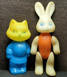 Soviet Plastic Toy Fox, Rabbit Collectible vintage Children's Toys USSR Ukraine - Picture 1 of 21