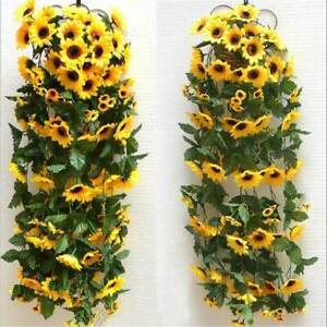 8Ft Artificial Sunflower Garland Flower Vine Ivy Wedding Garden String Decor