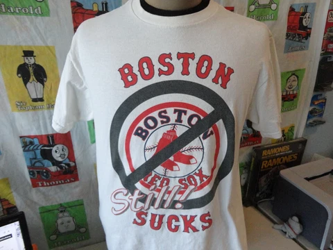 Vintage 90's Boston Still Sucks T Shirt L Cover