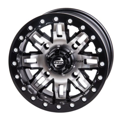 Tusk Teton Beadlock Wheel 14x7 4.0 + 3.0 Machined/Black 4/156 Lug Pattern - Image 1 of 4