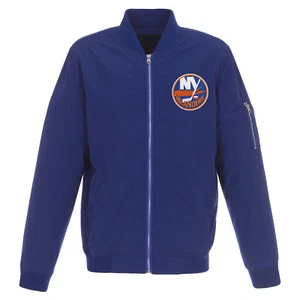 NHL New York Islanders JH Design Lightweight Nylon Bomber Jacket Royal - Picture 1 of 2