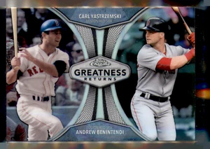 2019 Topps Chrome Greatness Returns GRE-1 Carl Yastrzemski Andrew Benintendi - Picture 1 of 2