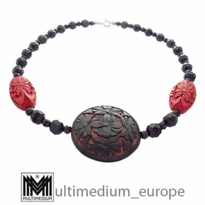 Collar de cristal lacado de colección de plata China collar de laca negra - Imagen 1 de 3