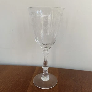 Lenox Navarre Fostoria Clear Crystal Wine Claret Glass Etched Stemware - Picture 1 of 7