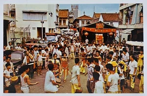 CHINA, HONGKONG, CHINESE MEDIUM PROCESSION STREET VIEW RARE - Picture 1 of 2