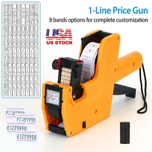 8 Digits Price Numerical Tag Gun Label Date Maker MX-5500 with Sticker Label Ink - Picture 1 of 14