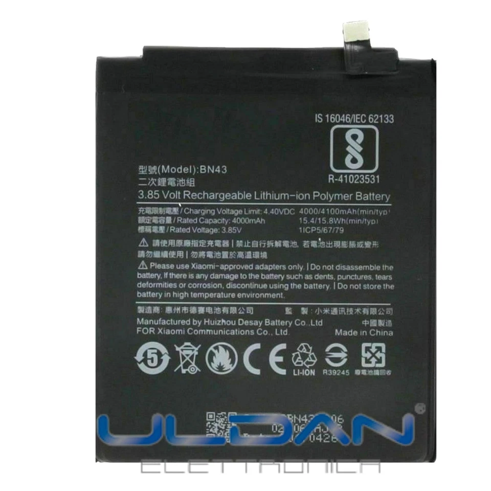 BATTERIA per XIAOMI per REDMI NOTE 4 4X GLOBAL BN43 NUOVA 4000MAH - Immagine 1 di 1