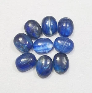 24.55Ct Natural Blue Kyanite Oval Cabochon Calibrated Lot AAA Quality Gems 9x7MM - Foto 1 di 14