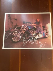 DAN HAGGERTY Autographed Print  Grizzly Adams On Chopper Hand Signed To Chris - Picture 1 of 20