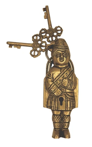 Soldier Shape Door Lock Antique Vintage Style Handmade Brass Padlock Home Décor Cover