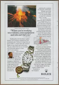 Rolex Oyster Perpetual 1995 Reloj Fecha Vintage Impresión Anuncio Volcano Exploration - Imagen 1 de 6