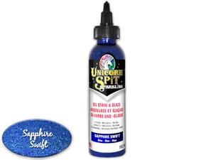 UNICORN SPIT SPARKLING Glaze Gel Stain Paint Tint Sparkle SAPPHIRE SWIFT BLUE - Zdjęcie 1 z 1