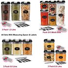 Pack Of 5 Set Of 3 Airtight Food Storage Containers Kitchen Pantry Jars Canister