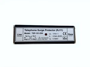 Telephone surge protector TSP-101-DIN, in line arrestor installation, LED light - Picture 1 of 4