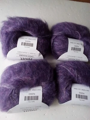 Knit Picks"Aloft" Lot of 4-Purple-Kid Mohair-260yd ea - Image 1 of 4