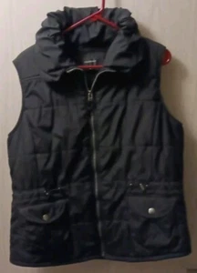 Colebrook Classics Woman XL Very Black Puffy Vest Outdoor Adj. Waist Zip & Snap - Picture 1 of 3