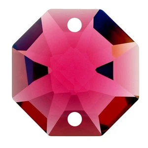 10 Pz Ottagono da mm.14 Cristallo Swarovski Bordeaux 2 Fori Ricambio Strass - Picture 1 of 1