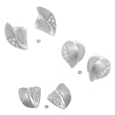 Moderno Orecchini Vero Argento Diverse Modelli con Zirconia Pietre Nuovo - Immagine 1 di 4