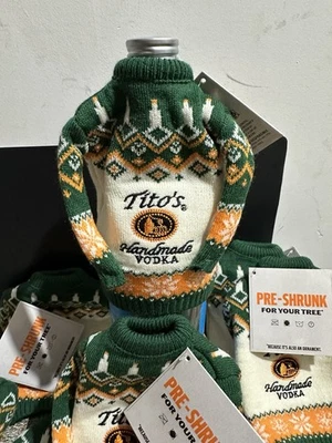 Tito's Vodka For Dog People Ugly Christmas Bottle Sweater 2025 Model Set 2 - Image 1 of 2