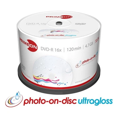 50x Top DVD-R Rohlinge 4,7GB 120Min 16x Spindel beduckbar wasserfeste Oberfläche - Bild 1 von 4