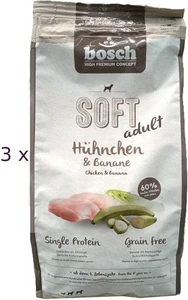 (€6,66/kg) Bosch Soft Adult Hundefutter Hühnchen und Banane - weich: 3 x 2,5 kg - Bild 1 von 2