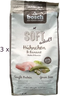 (€6,66/kg) Bosch Soft Adult Hundefutter Hühnchen und Banane - weich: 3 x 2,5 kg - Bild 1 von 2