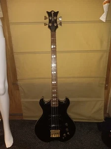 Rare Polytone Contempo 1980s -Vintage Electric Bass Black W/ Padded Bag - Picture 1 of 20