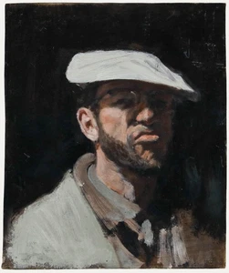 George Weissbort (1928-2013) - 20th Century Oil, Weissbort in a White Cap - Picture 1 of 4