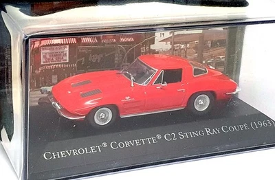 Altaya 1/43 Scale 6425B - 1963 Chevrolet Corvette C2 Sting Ray Coupe - Red - Image 1 of 4