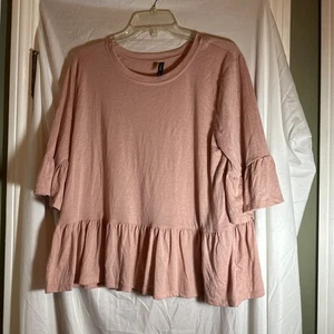 Camisa Babydoll Mujer Mangas Largas Bordes con Volantes Talla Grande Massini Toda Temporada - Imagen 1 de 5