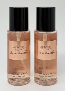 2 VICTORIA'S SECRET BARE VANILLA FRAGRANCE MIST BODY SPRAY TRAVEL SIZE 2.5 OZ - Picture 1 of 6