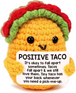 Positive Crochet Taco Christmas Birthday Gifts for Women Men Self Care Thanksgiv - Picture 1 of 9