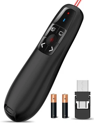 2-in-1 USB Type C Wireless Presenter Remote Presentation Clicker - PowerPoint Cl - image 1 of 4